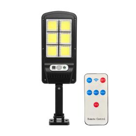 Solar Rechargeable Street Light Outdoor Waterproof Human Body Induction Remote Control COB Wall Light Garden Lighting