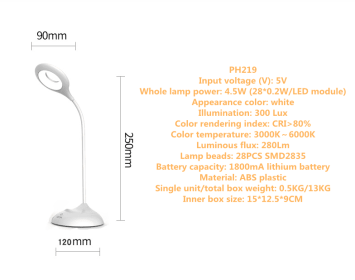 Clip pen holder desk lamp led rechargeable folding desk lamp