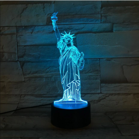 Colorful Magical Statue Of Liberty 3d Night Light